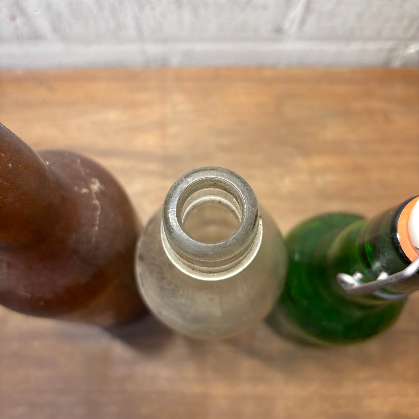 Antique Glass Bottle Set Of 3 #7