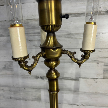 Vintage Four Light Torchiere Milk Glass Floor Lamp