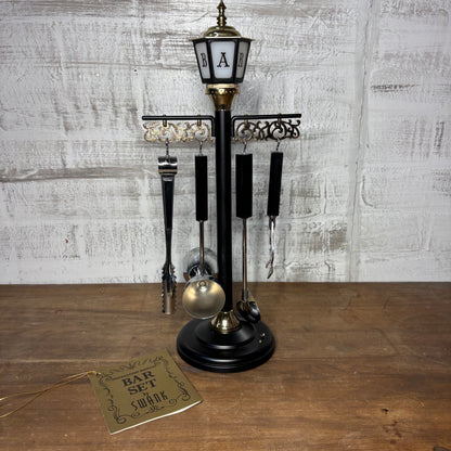 Vintage Swank Bar Light Pole W/ Bar Accessories