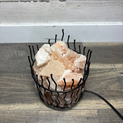 Himalayan Salt Crystal Rock Basket Lamp