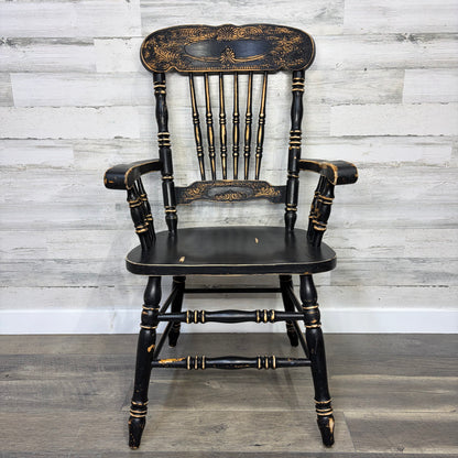 Antique Black Dining Set Table & 4 Chairs