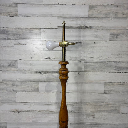 Mid century carved oak floor lamp