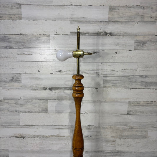 Mid century carved oak floor lamp