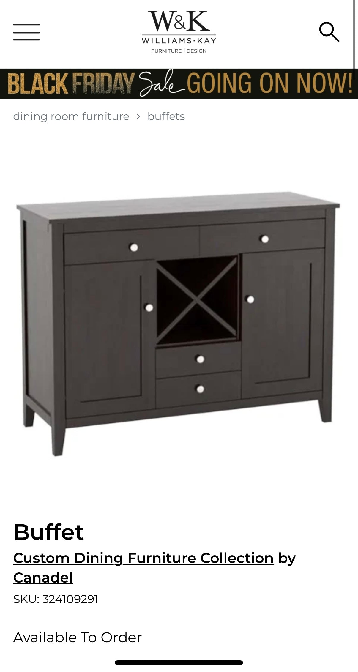 Espresso Wood Buffet By Canadel