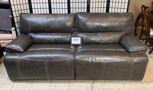 Gray Leather Power Reclining Couch