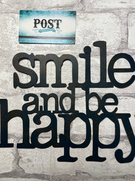 “Smile And Be Happy” Metal Wall Decor