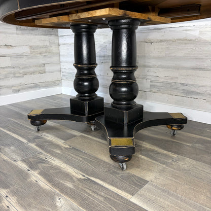 Antique Black Dining Set Table & 4 Chairs