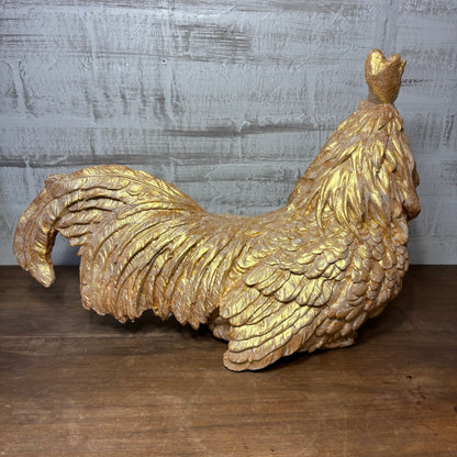 Gold Rooster Statue