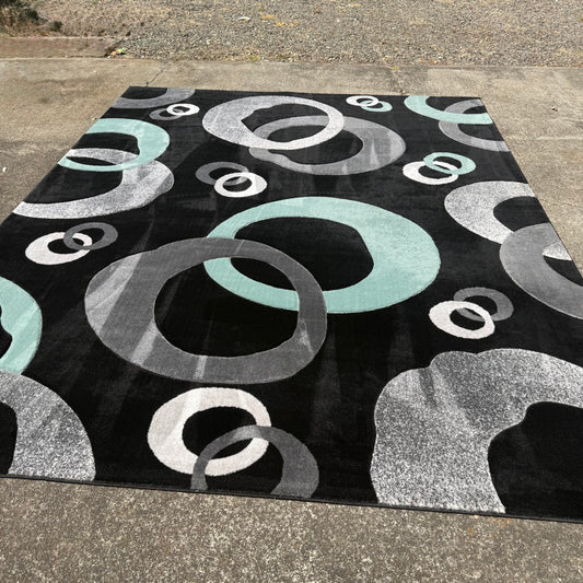 Black & Blue 8x10 Area Rug