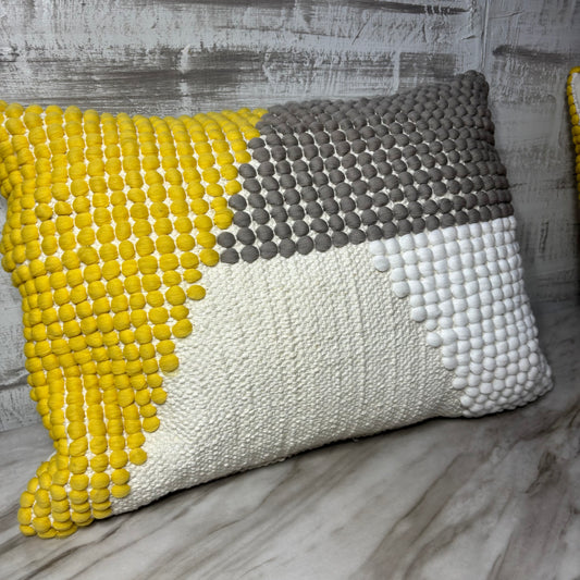 Wool Dot Geometric Pattern Textured Throw Pillow
