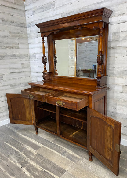 Late Victorian Antique Hutch Buffet