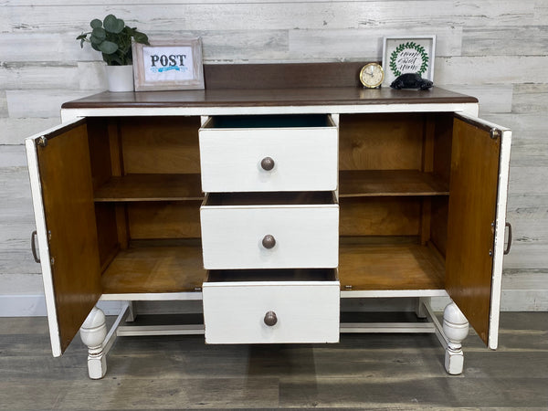 Antique White Buffet Cabinet