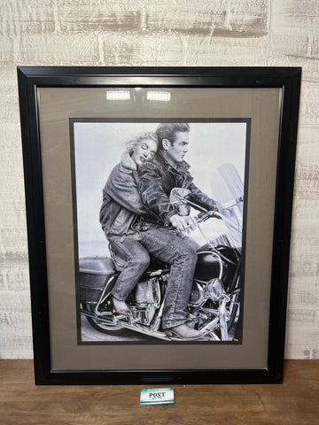 Speedbound Red Marilyn Monroe James Dean Matted Art Print
