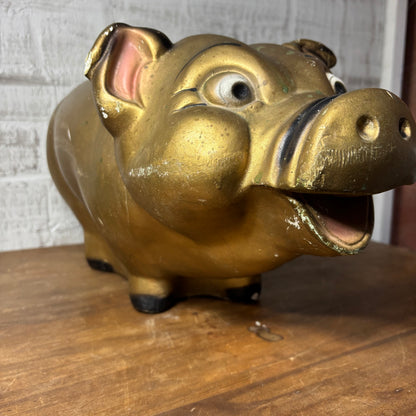 Mid Century Chalkware Starburst Piggy Bank A.N. Brooks