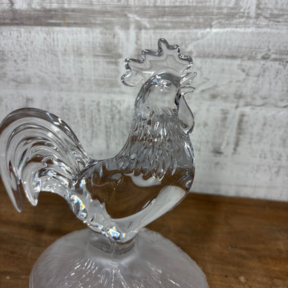Vintage Cristal D'Arques Rooster Crystal Glass Figurine