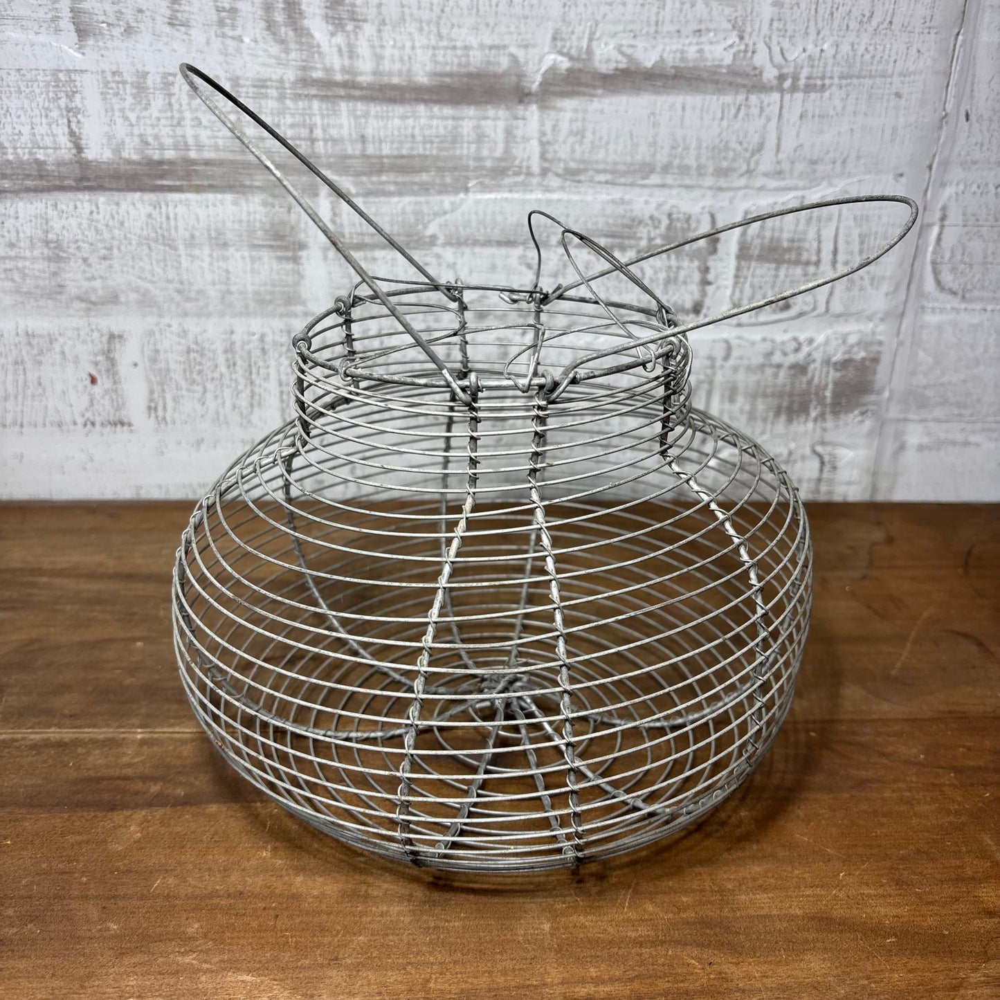 Antique Metal Wire Egg Gathering Basket