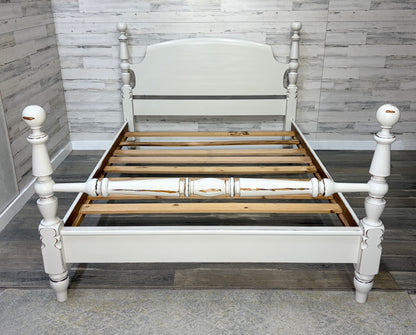 White Farmhouse Queen Bed Frame