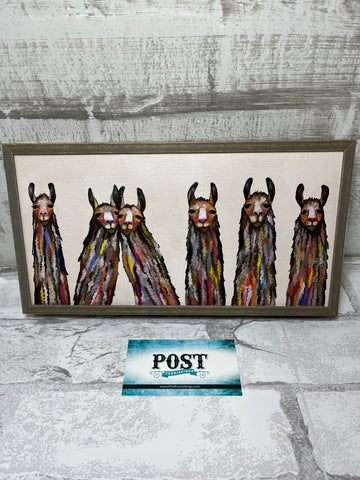 “Six Lively Llamas” Wall Art