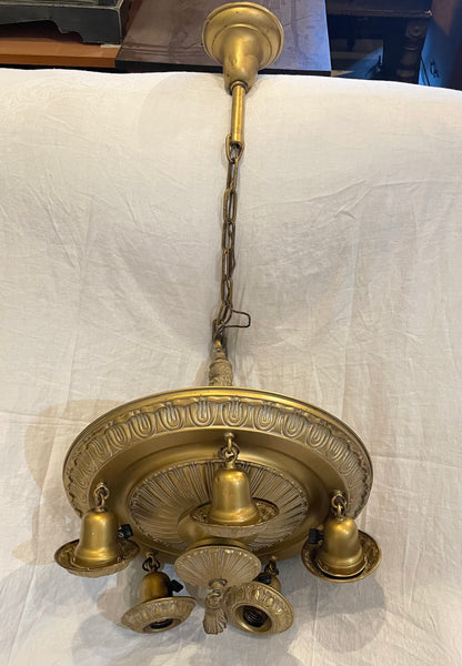 Antique Weber Brass Chandelier