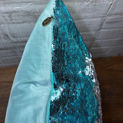 Pier 1 Blue Silver Sequence Throw Pillow