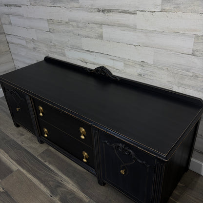Low Antique Black Buffet