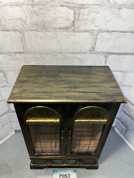 Vintage Jewelry Black And Gold Armoire