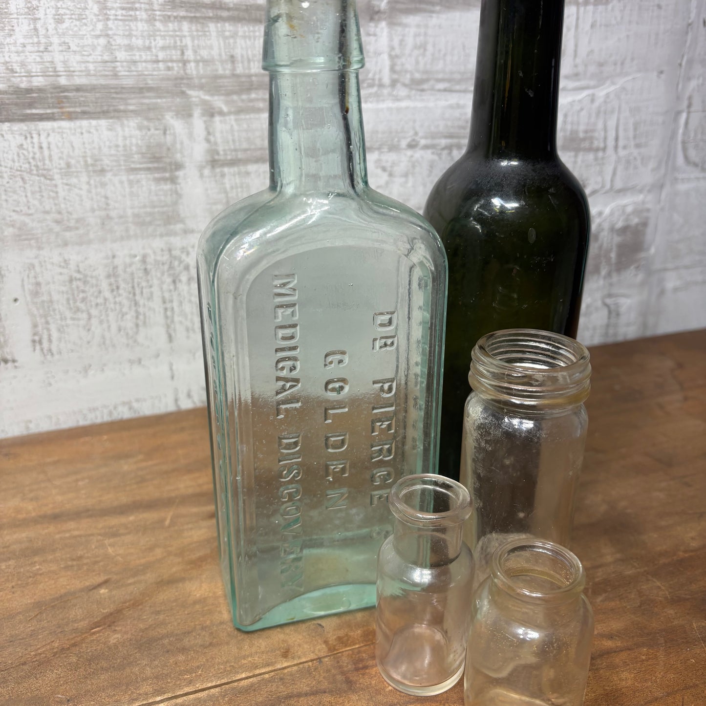 Antique Glass Bottle Set Of 5 #5