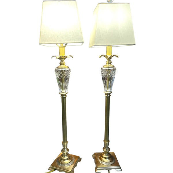 Set Of Two Gold And Crystal Pineapple Lamps