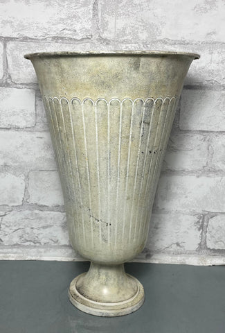 Rustic White Metal Vase Planter