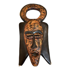 Carved Wooden Tribal Mask Wall Decor