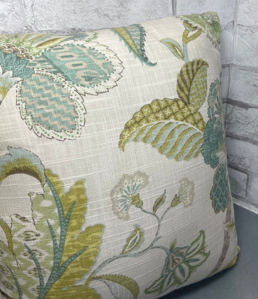 Blue And Green Floral Pillow