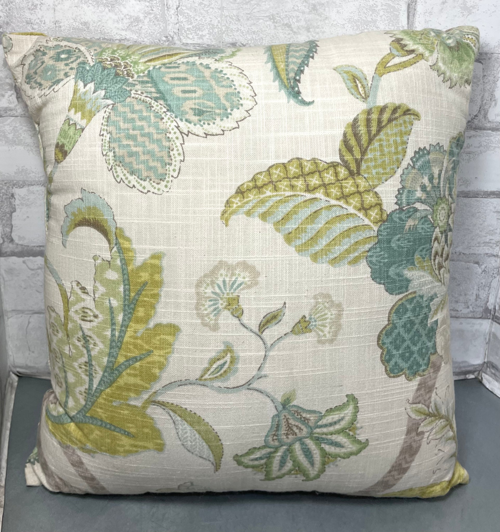 Blue And Green Floral Pillow