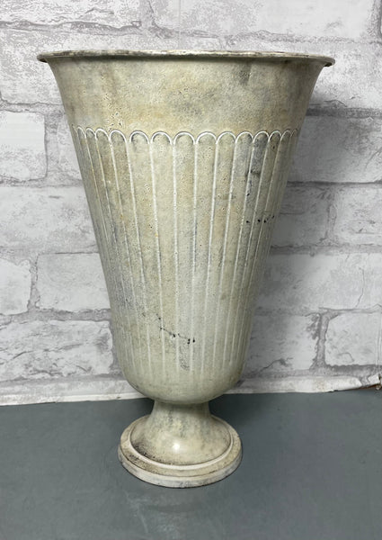 Rustic White Metal Vase Planter