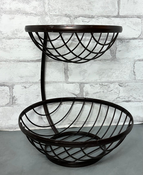 2 Tiered Metal Fruit Baskets