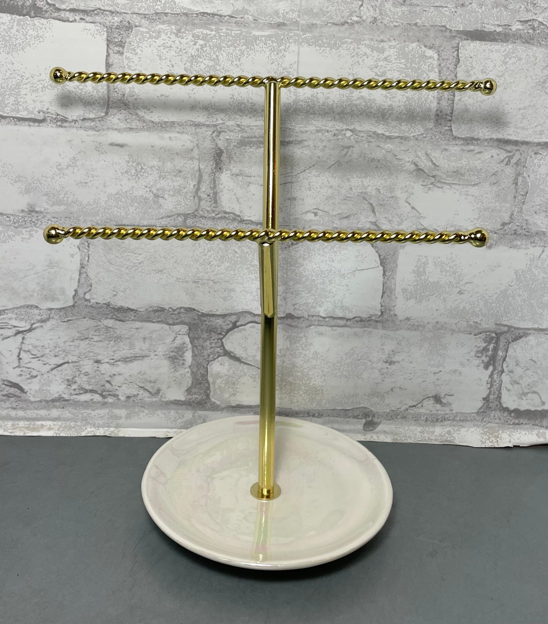 Gold Metal Jewelry Stand