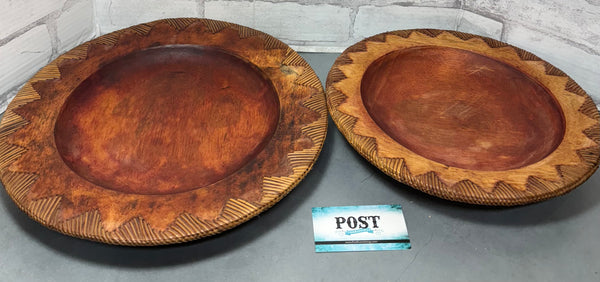 Carved Wood Sun Plates