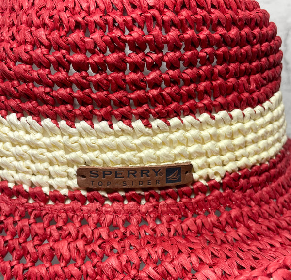 Sperry Woven Red and White Hat