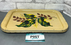 Vintage Leaf Design Tin Tray Set