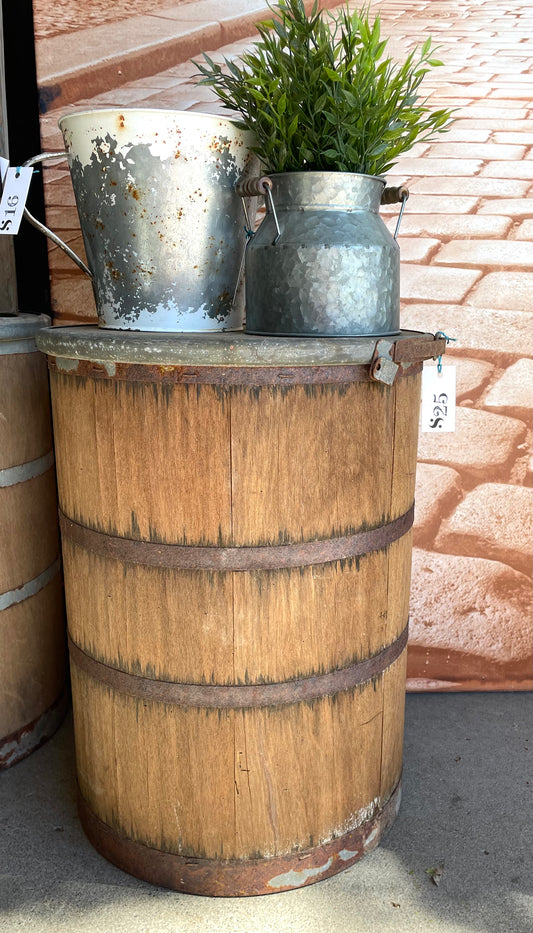 Rustic Barrel/ Plant Stand