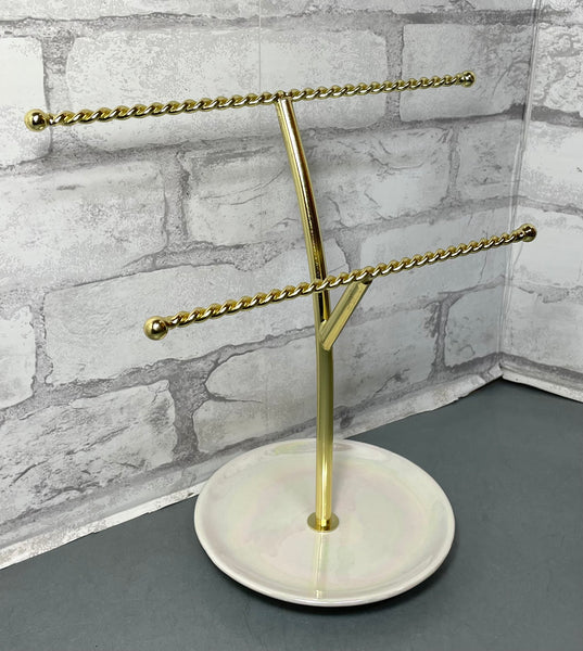 Gold Metal Jewelry Stand