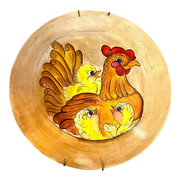“Hen And Chicks” Hand Painted Decorative Plate