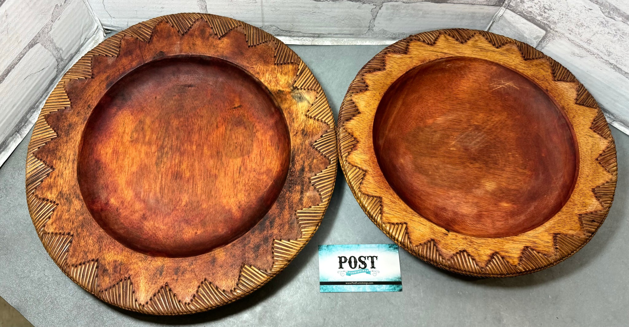 Carved Wood Sun Plates