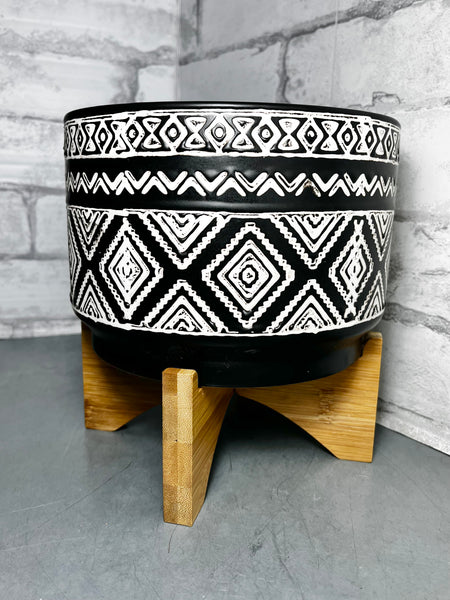 Black And White Ceramic Planter