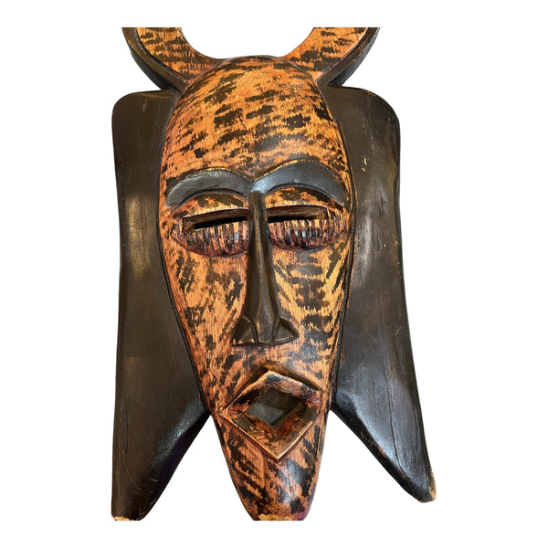 Carved Wooden Tribal Mask Wall Decor