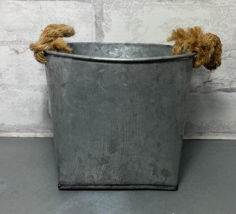 Metal Basket Bucket Rope Handles