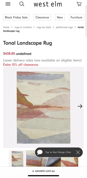 West Elm 8 X 5 Area Rug