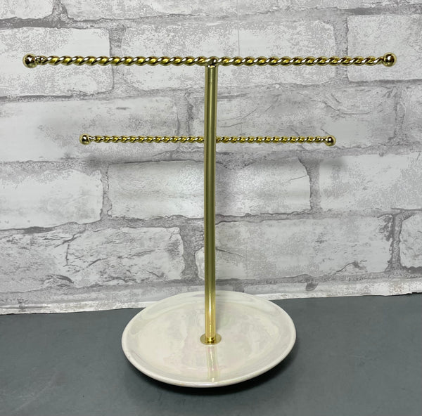 Gold Metal Jewelry Stand