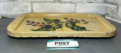 Vintage Leaf Design Tin Tray Set
