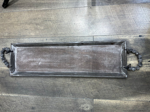 Long Gray Wooden Tray