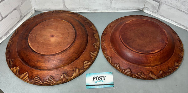 Carved Wood Sun Plates